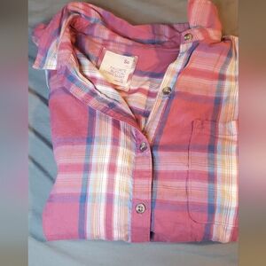 SO Pink Plaid Button-Down Shirt